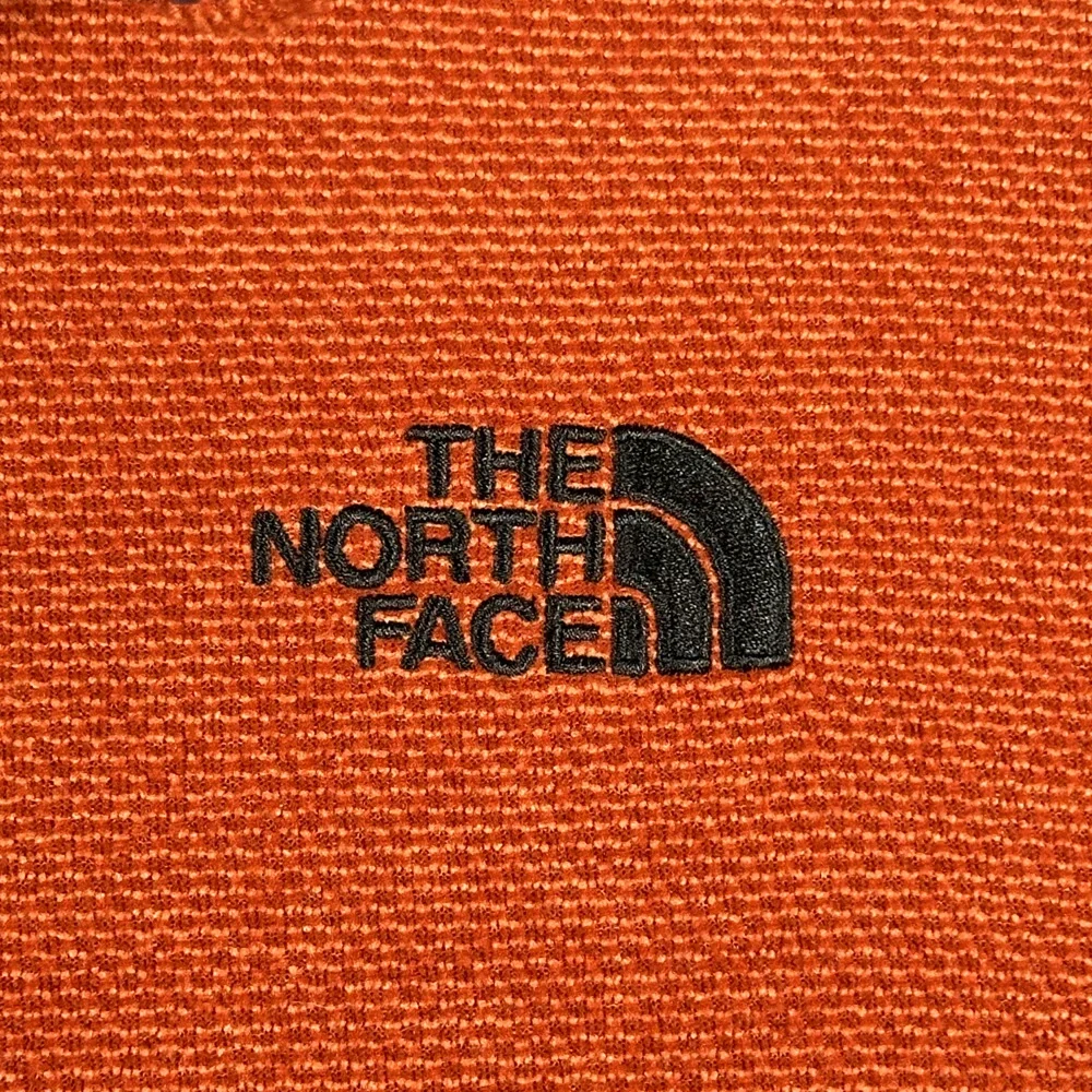 North Face Sweater Adult EXTRA LARGE Orange Pullover Quarter Zip Textured Fleece